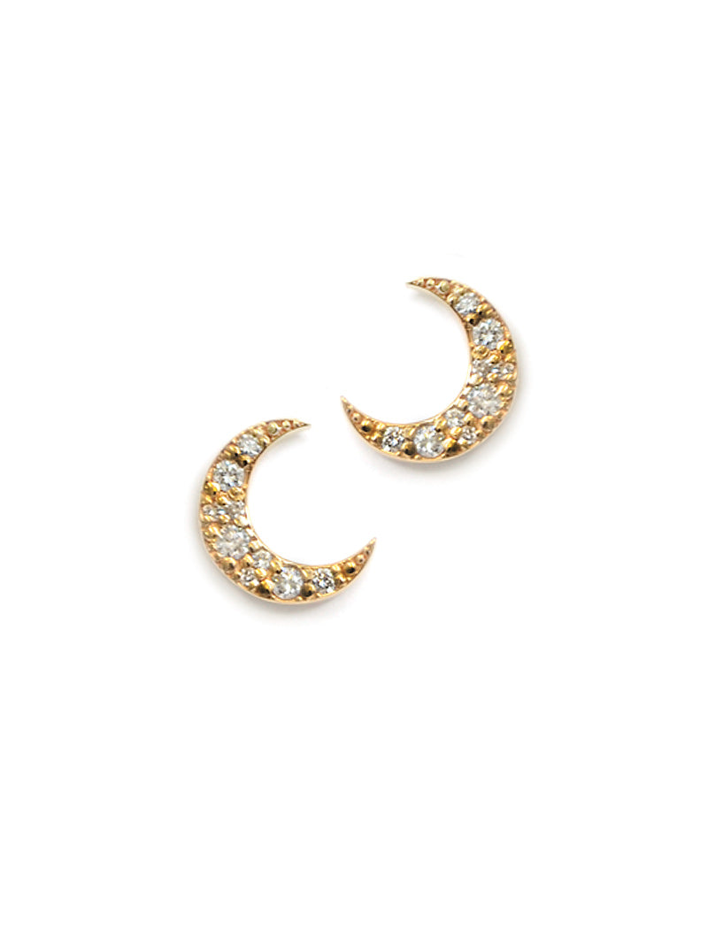 Aztec Large Moon Crescent Stud
