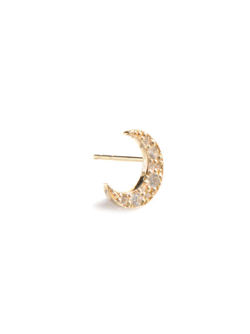 Aztec Large Moon Crescent Stud