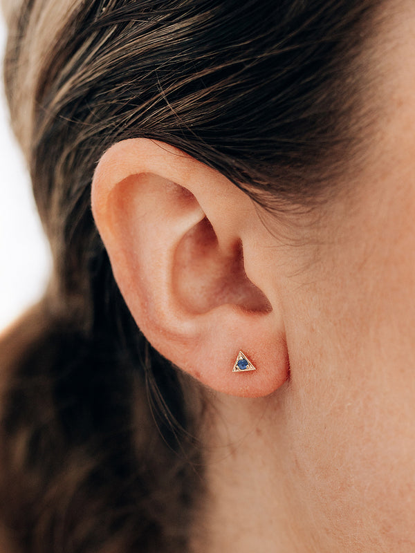Cléo Triangle Gemstone Studs