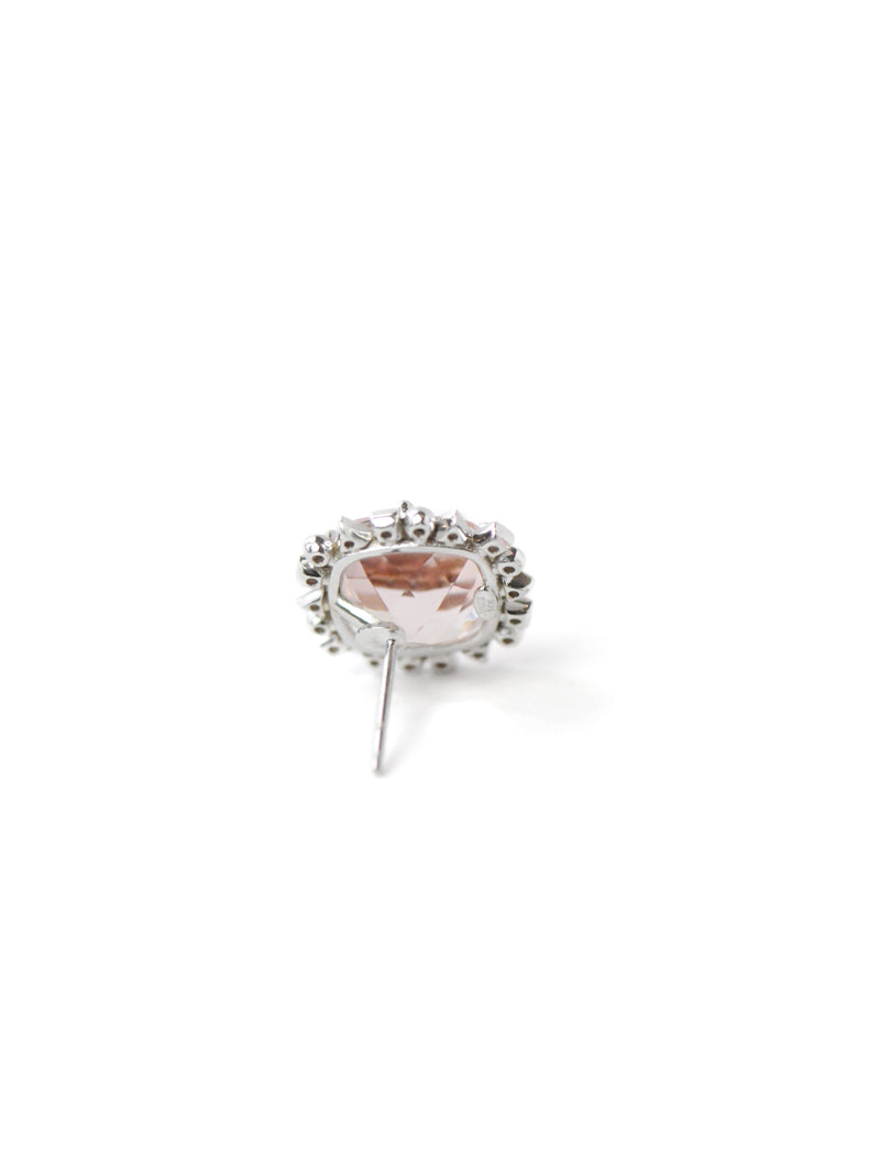 Cléo Morganite and Diamond Cushion Cut Studs