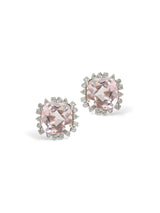 Cléo Morganite and Diamond Cushion Cut Studs