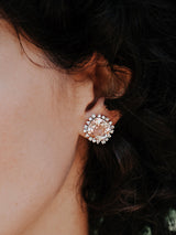Cléo Morganite and Diamond Cushion Cut Studs