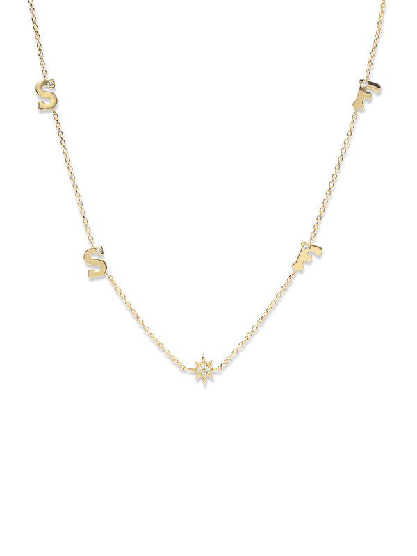 Love Letter Single Diamond and North Star Necklace