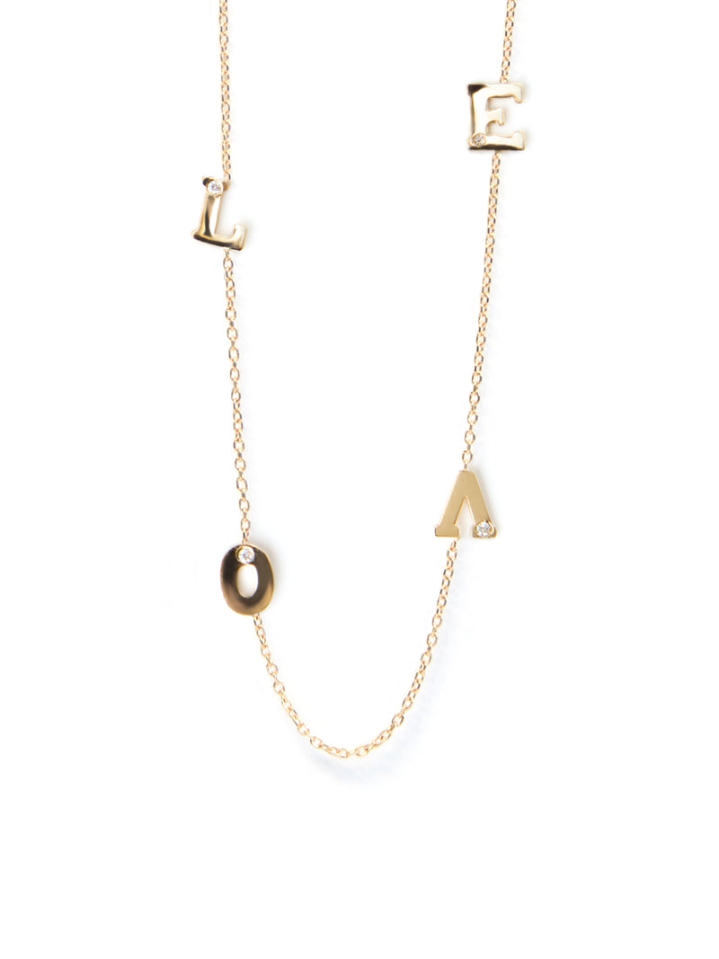 Customizable Love Letter Single Diamond Necklace