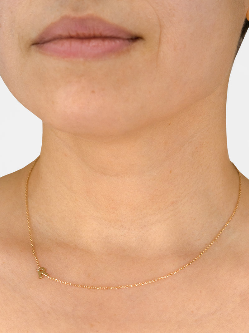 Customizable Love Letter Single Diamond Necklace
