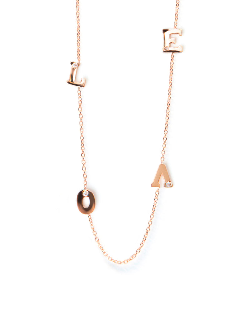 Customizable Love Letter Single Diamond Necklace