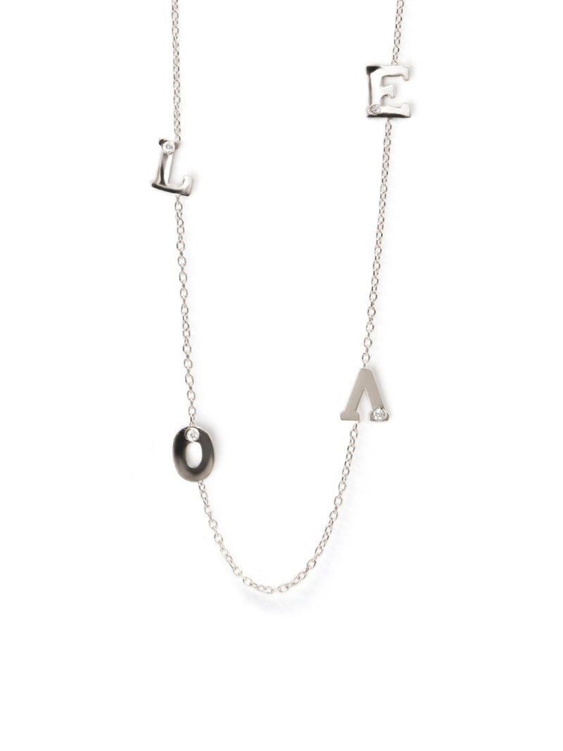 Customizable Love Letter Single Diamond Necklace