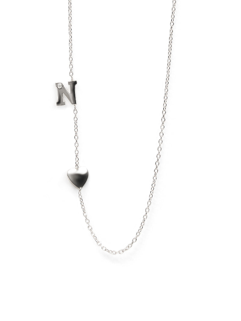Collier Coeur et Lettre Lettre d'Amour Personnalisable
