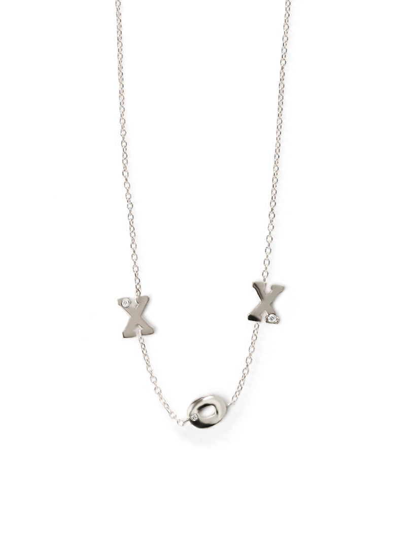 Collier à Stations XOX à Diamant Unitaire Love Letter