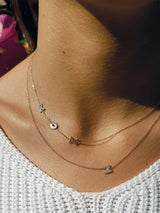 Collier à Stations XOX à Diamant Unitaire Love Letter