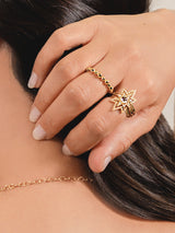 Aztec Starburst Zig Zag Ring