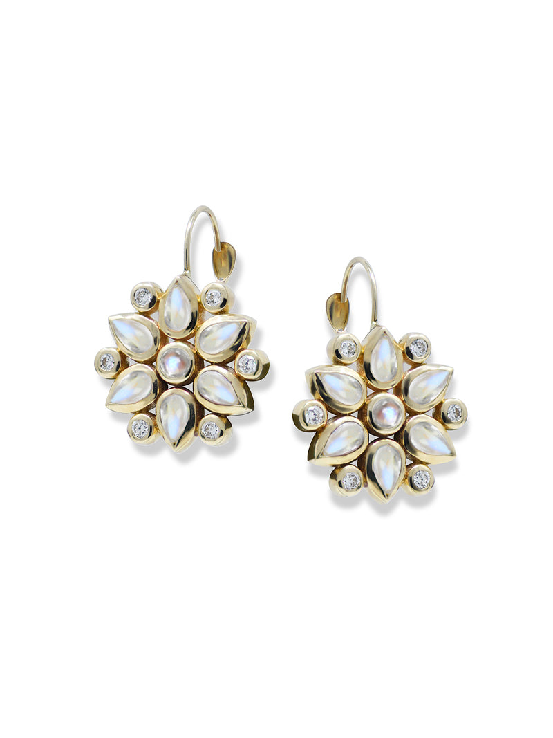 Boucles D'oreilles Bouquet Pétale Sertie par Lunette