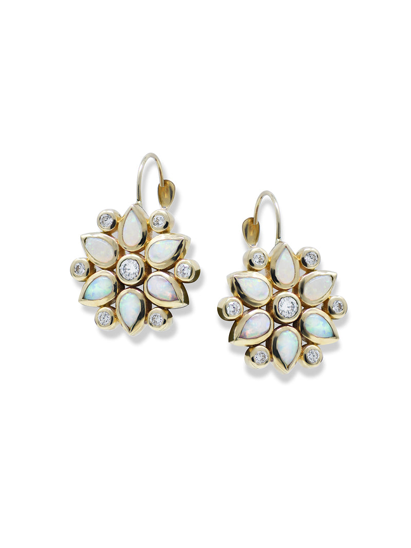 Boucles D'oreilles Bouquet Pétale Sertie par Lunette