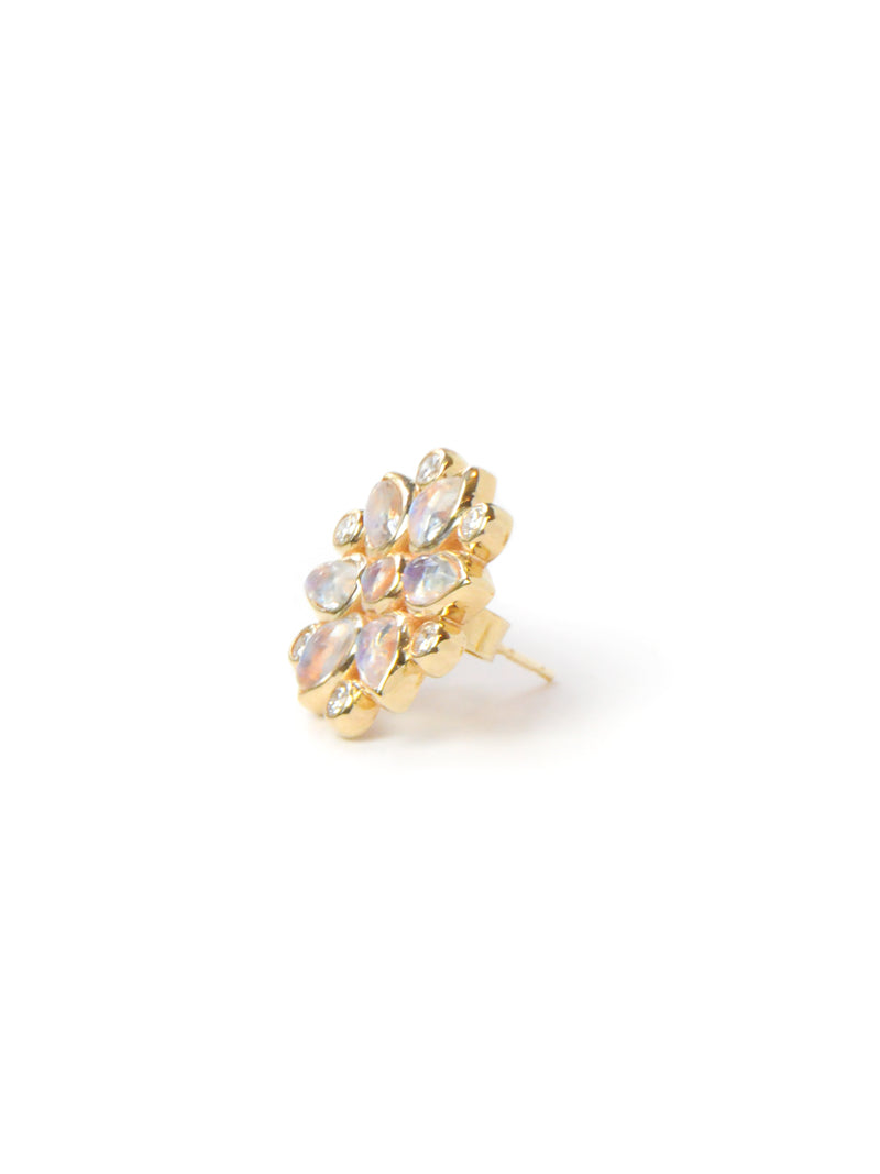 Bezel Bouquet Pétale Boutons D'oreille