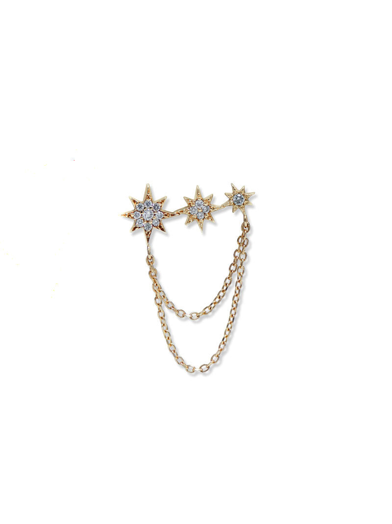 Aztec Morgan North Star Trio Single Chain Earring