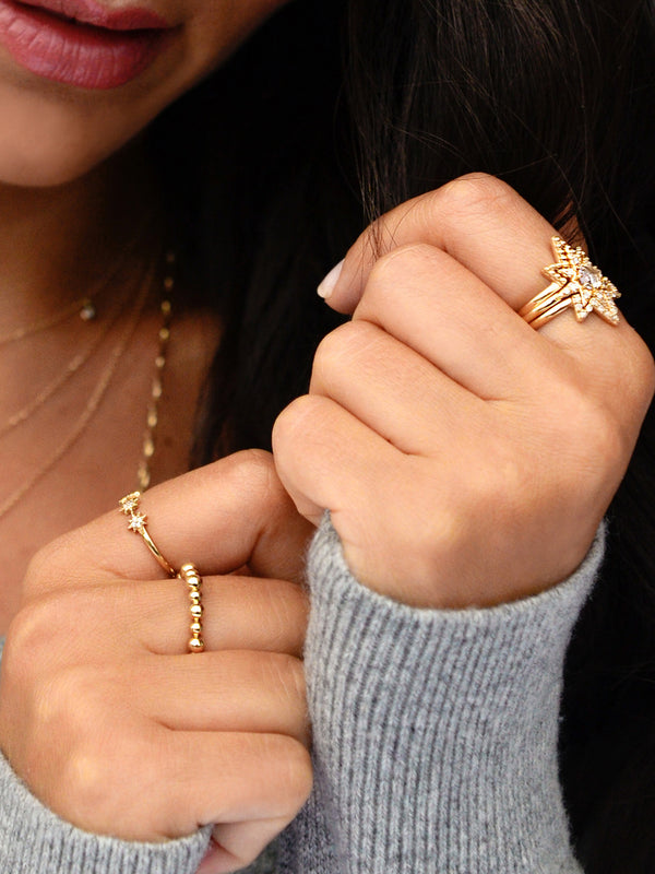 Bague trio étoile polaire Aztec 