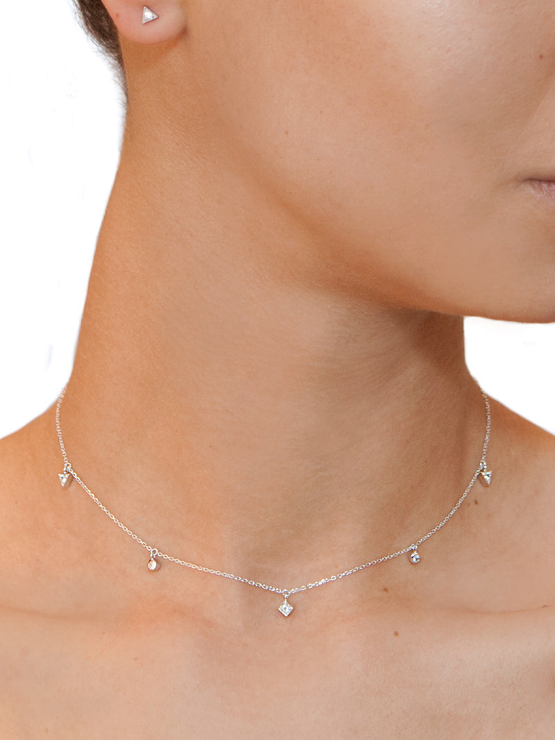 Collier Géométrique Flottant Ras de Cou Cléo