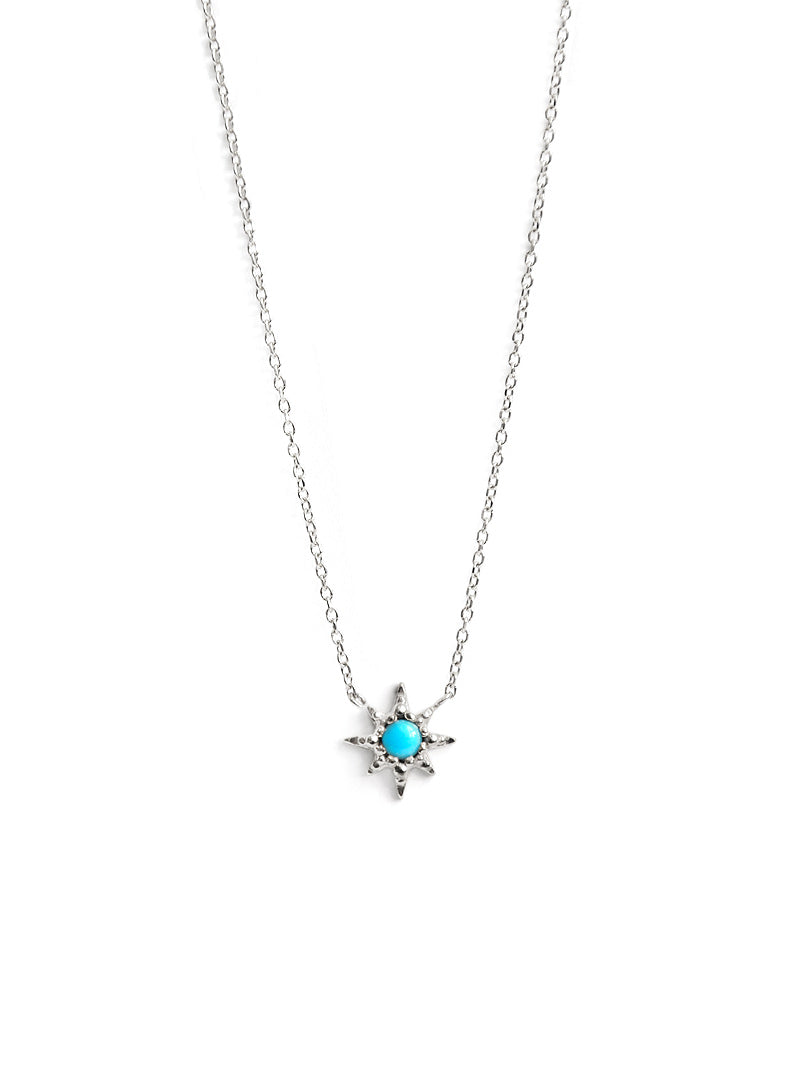 Micro Aztec Turquoise Starburst Necklace