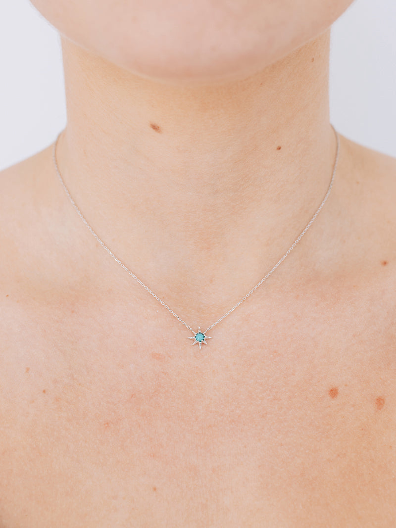 Micro Aztec Turquoise Starburst Necklace