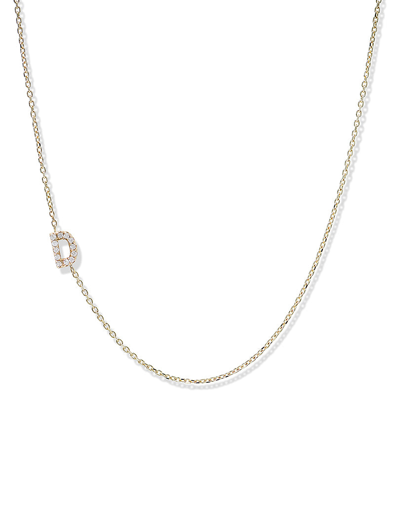 Collier Love Letter Personalisable de A à Z en Pavé
