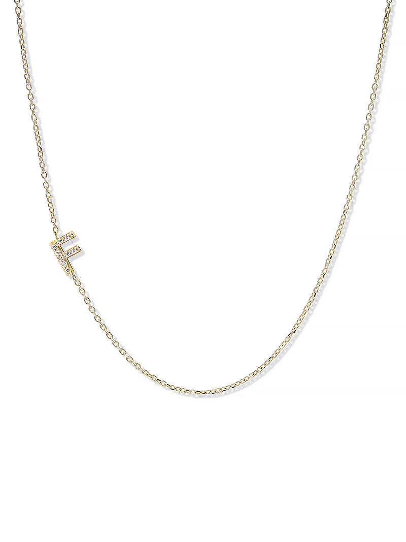 Collier Love Letter Personalisable de A à Z en Pavé