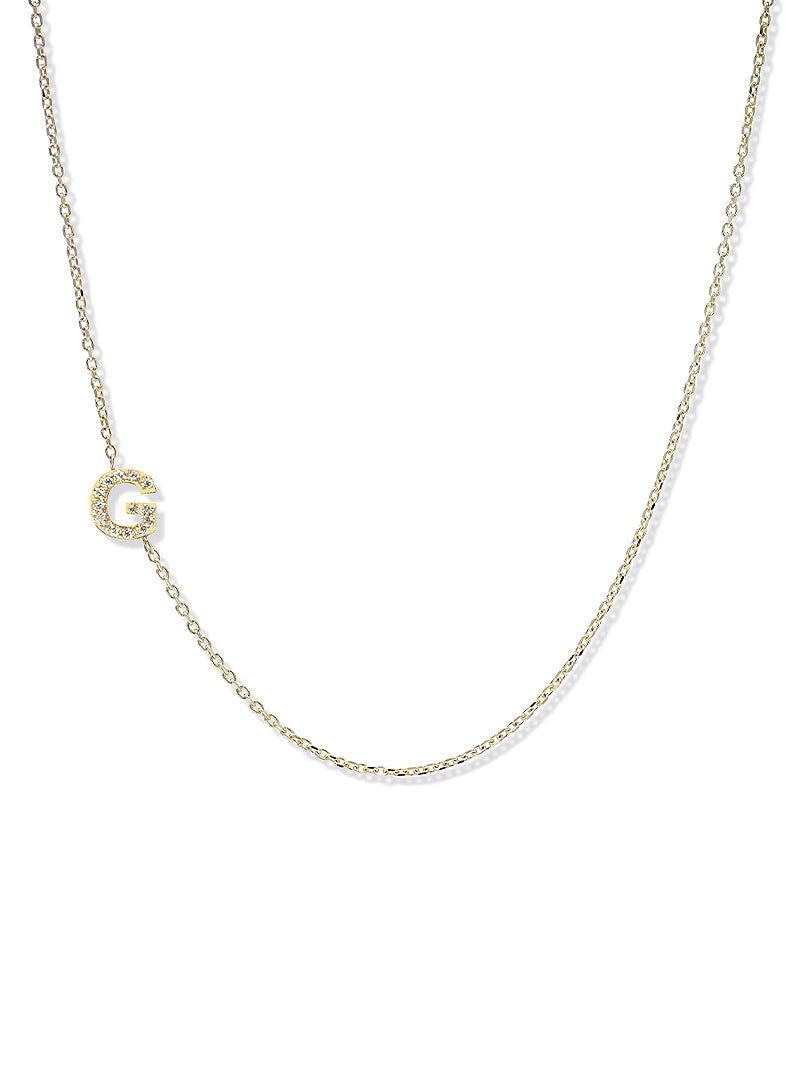 Collier Love Letter Personalisable de A à Z en Pavé