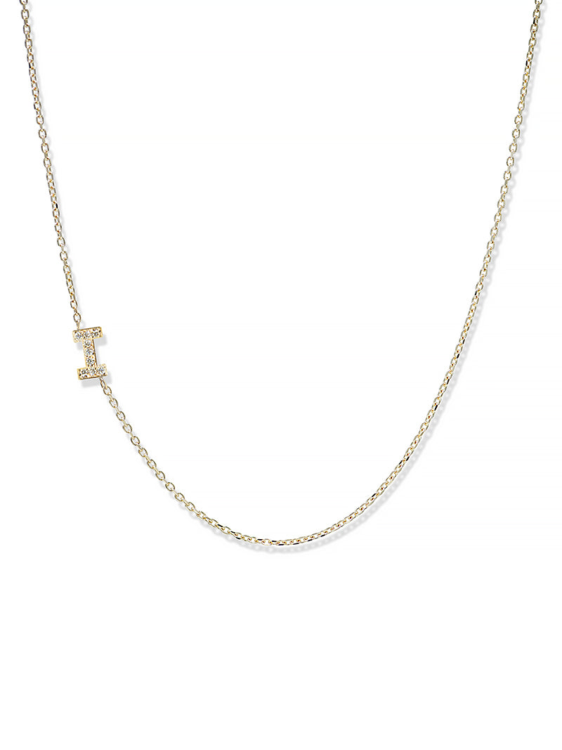 Collier Love Letter Personalisable de A à Z en Pavé