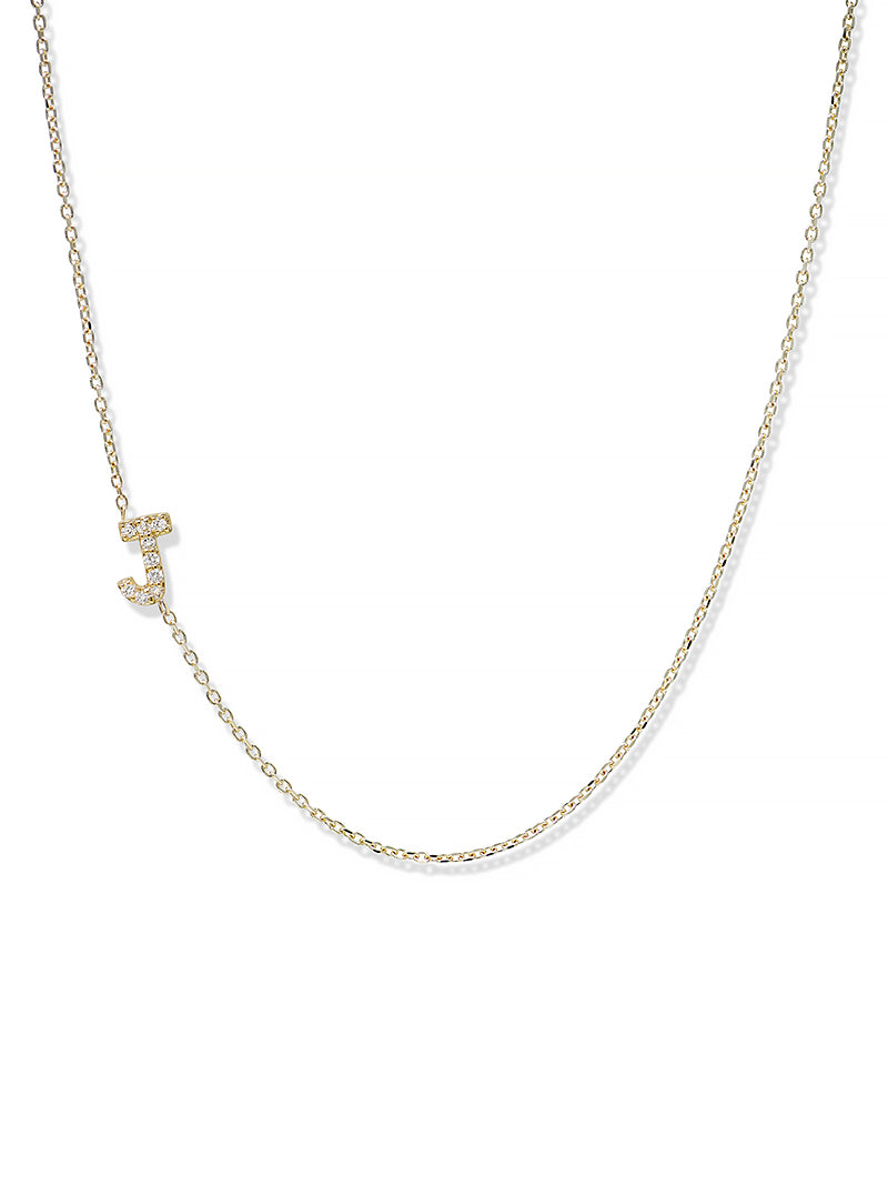 Collier Love Letter Personalisable de A à Z en Pavé
