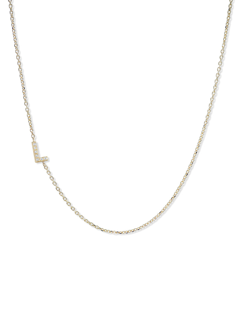 Collier Love Letter Personalisable de A à Z en Pavé
