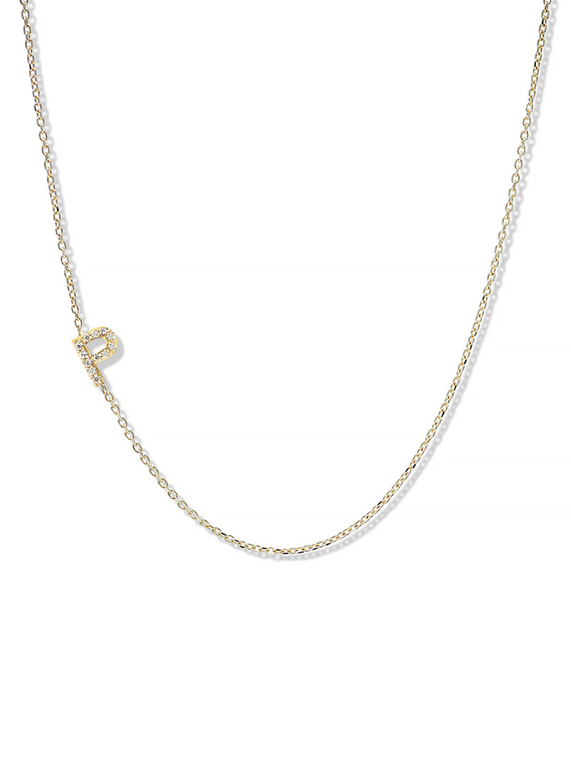 Collier Love Letter Personalisable de A à Z en Pavé