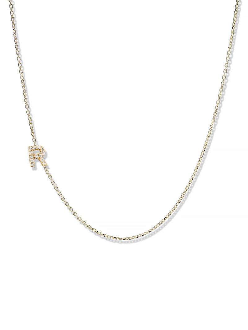 Collier Love Letter Personalisable de A à Z en Pavé