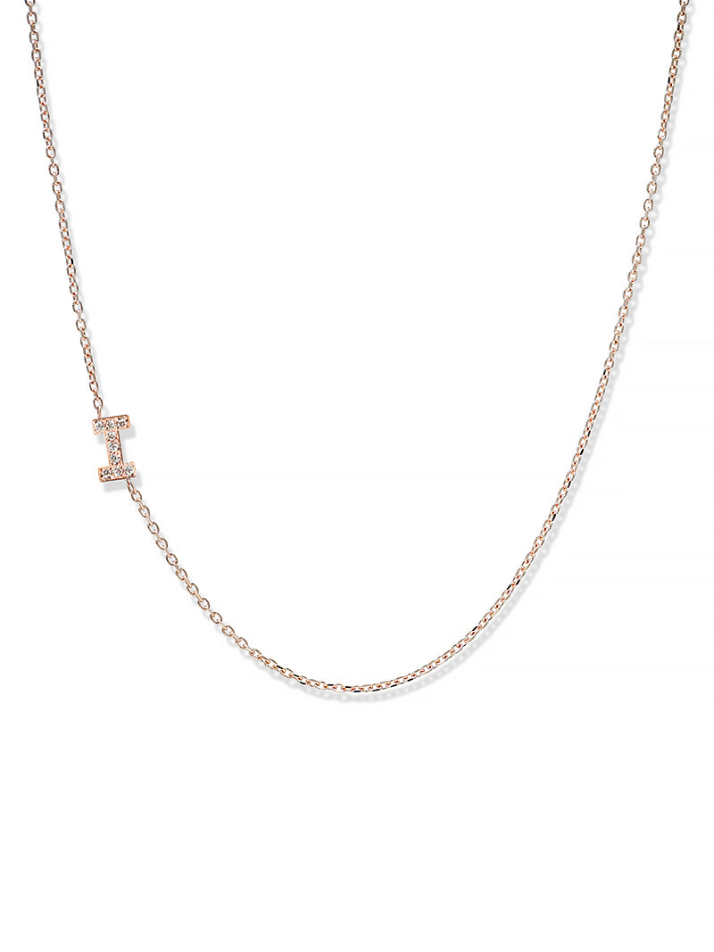 Love Letter Pavé Necklace A to Z