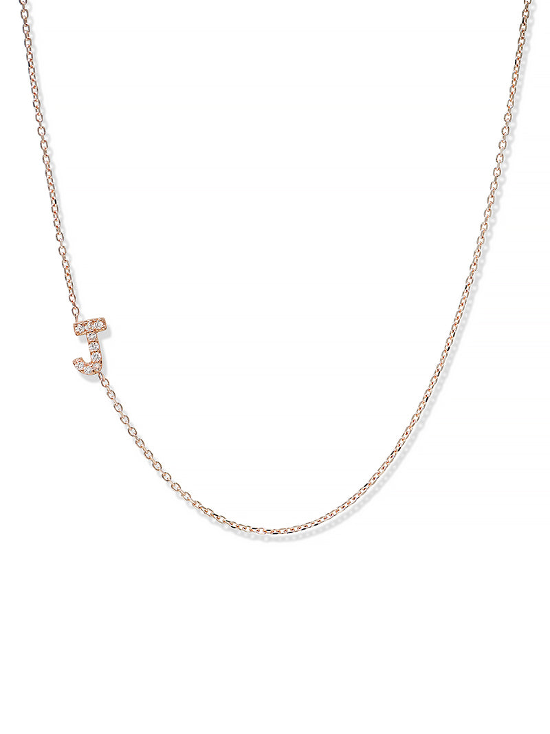 Love Letter Pavé Necklace A to Z