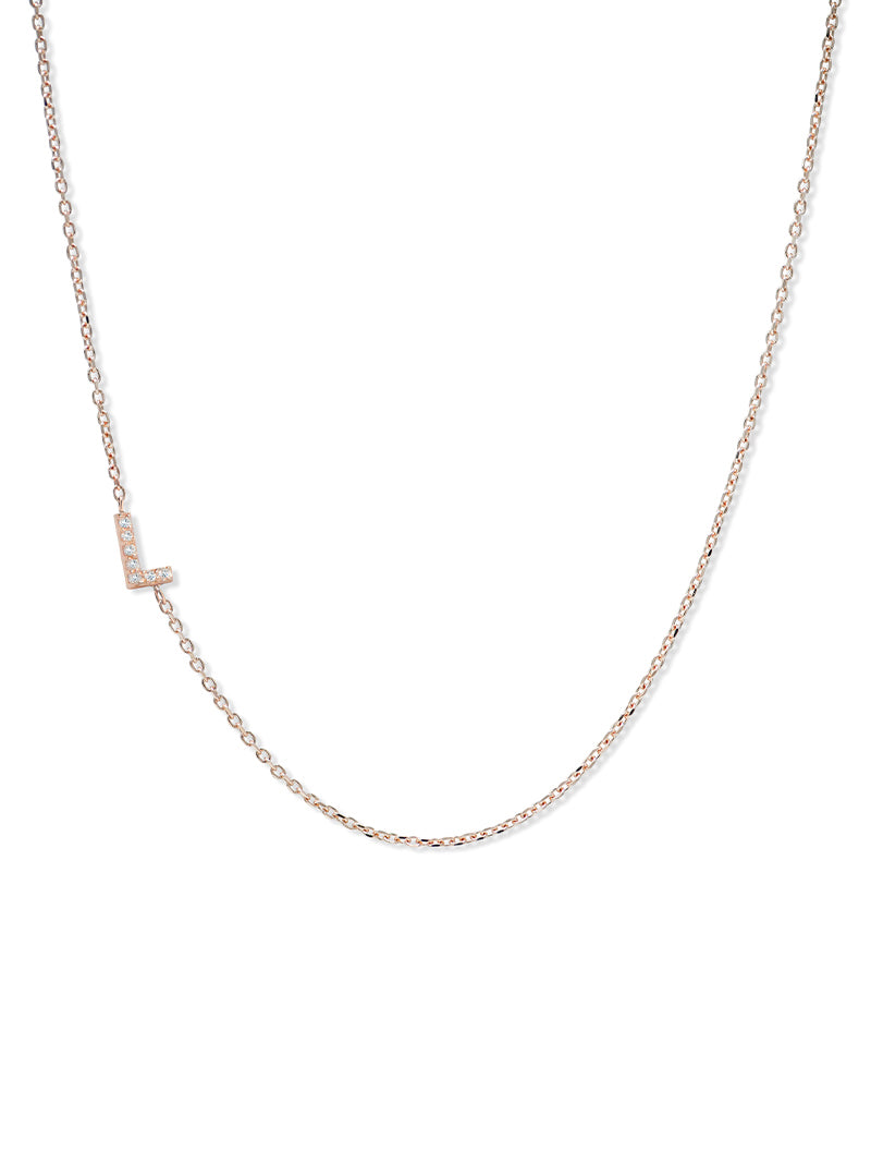 Love Letter Pavé Necklace A to Z