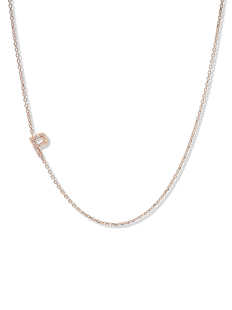 Love Letter Pavé Necklace A to Z
