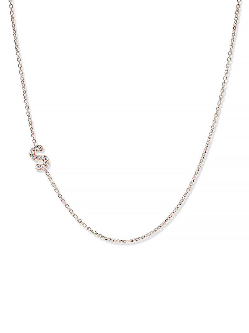 Love Letter Pavé Necklace A to Z