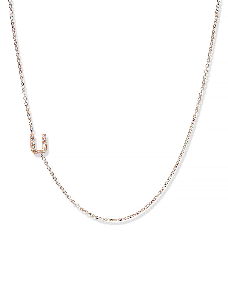 Love Letter Pavé Necklace A to Z