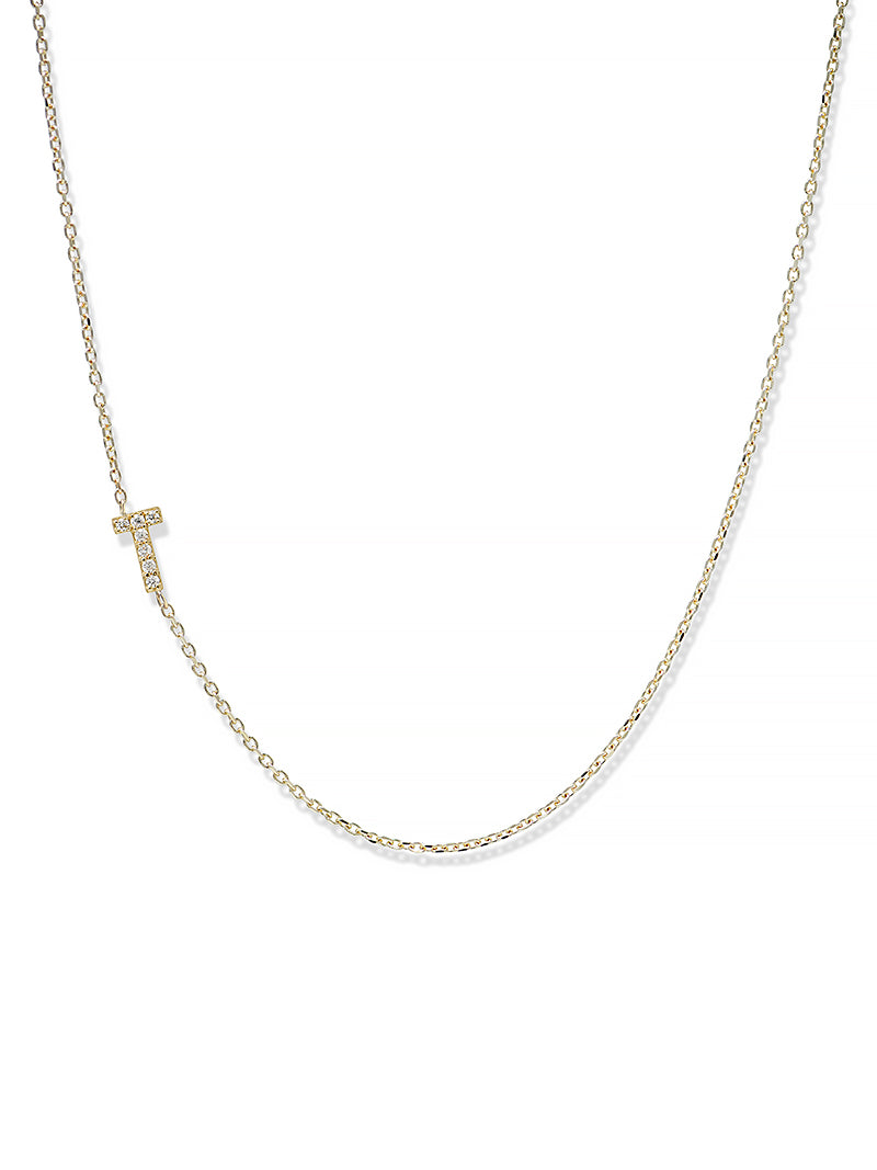 Collier Love Letter Personalisable de A à Z en Pavé