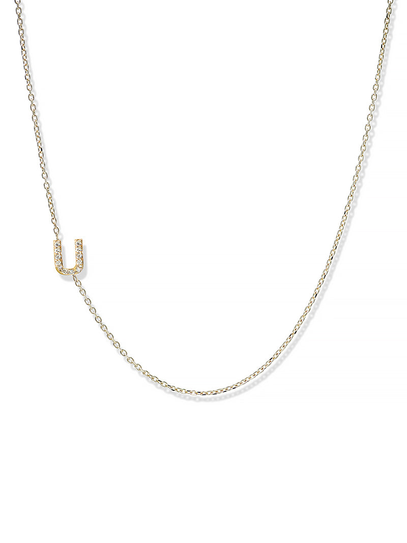 Collier Love Letter Personalisable de A à Z en Pavé