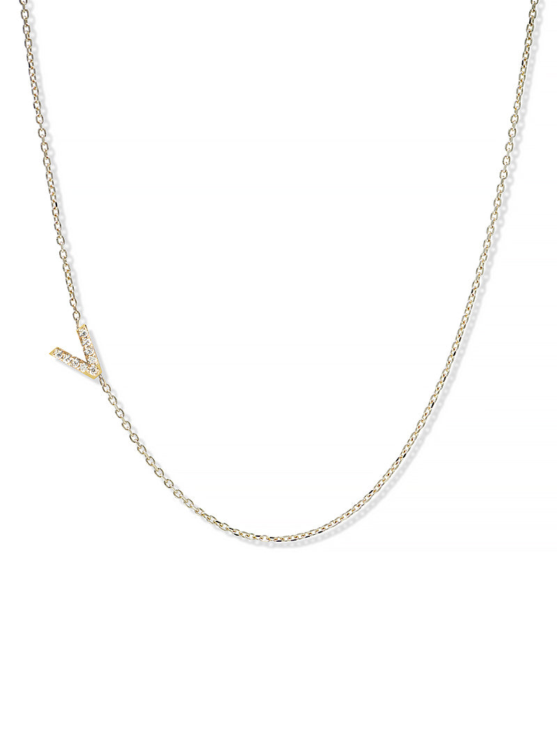 Collier Love Letter Personalisable de A à Z en Pavé