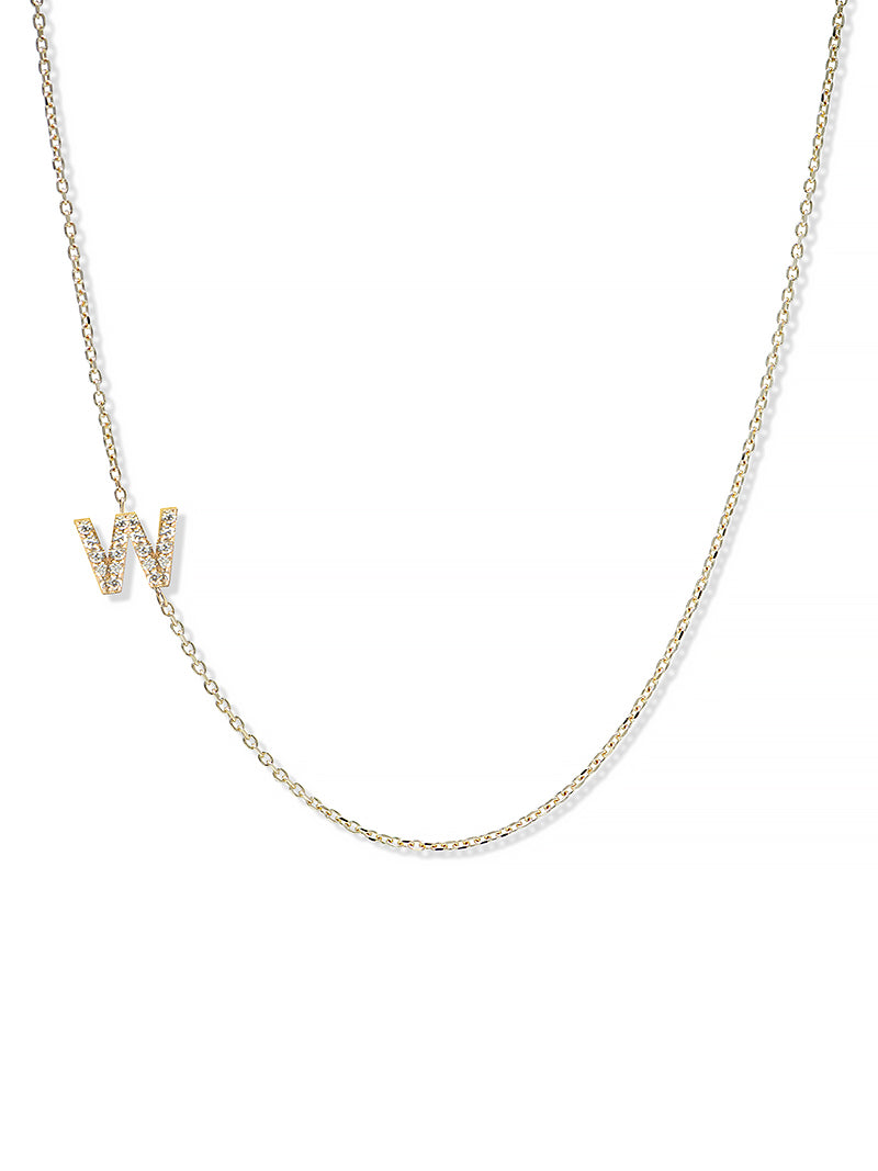 Collier Love Letter Personalisable de A à Z en Pavé