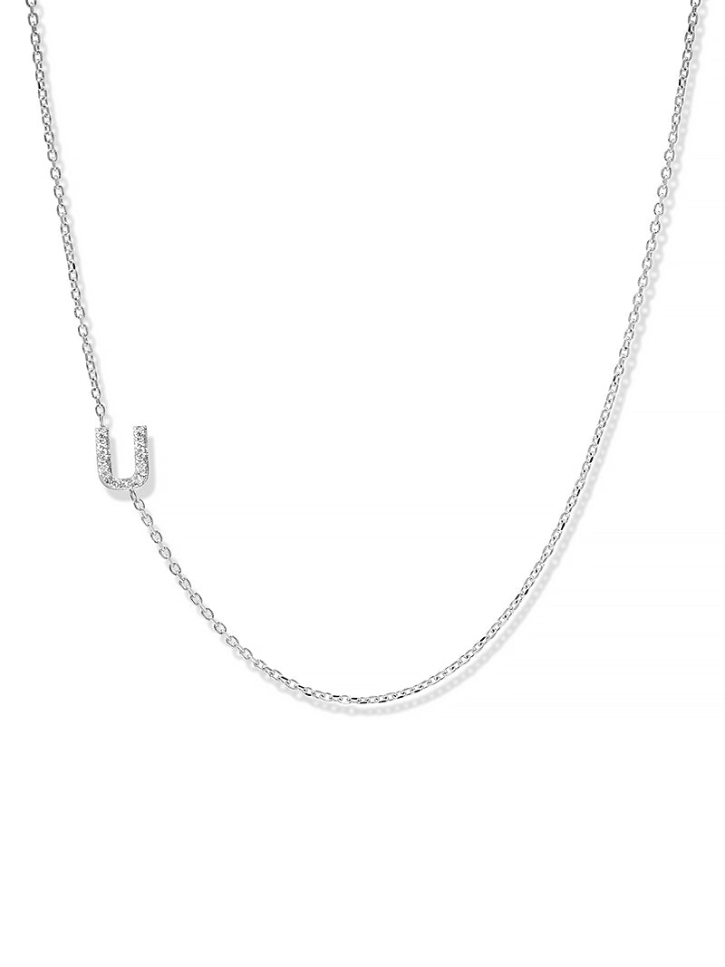 Collier Love Letter Personalisable de A à Z en Pavé