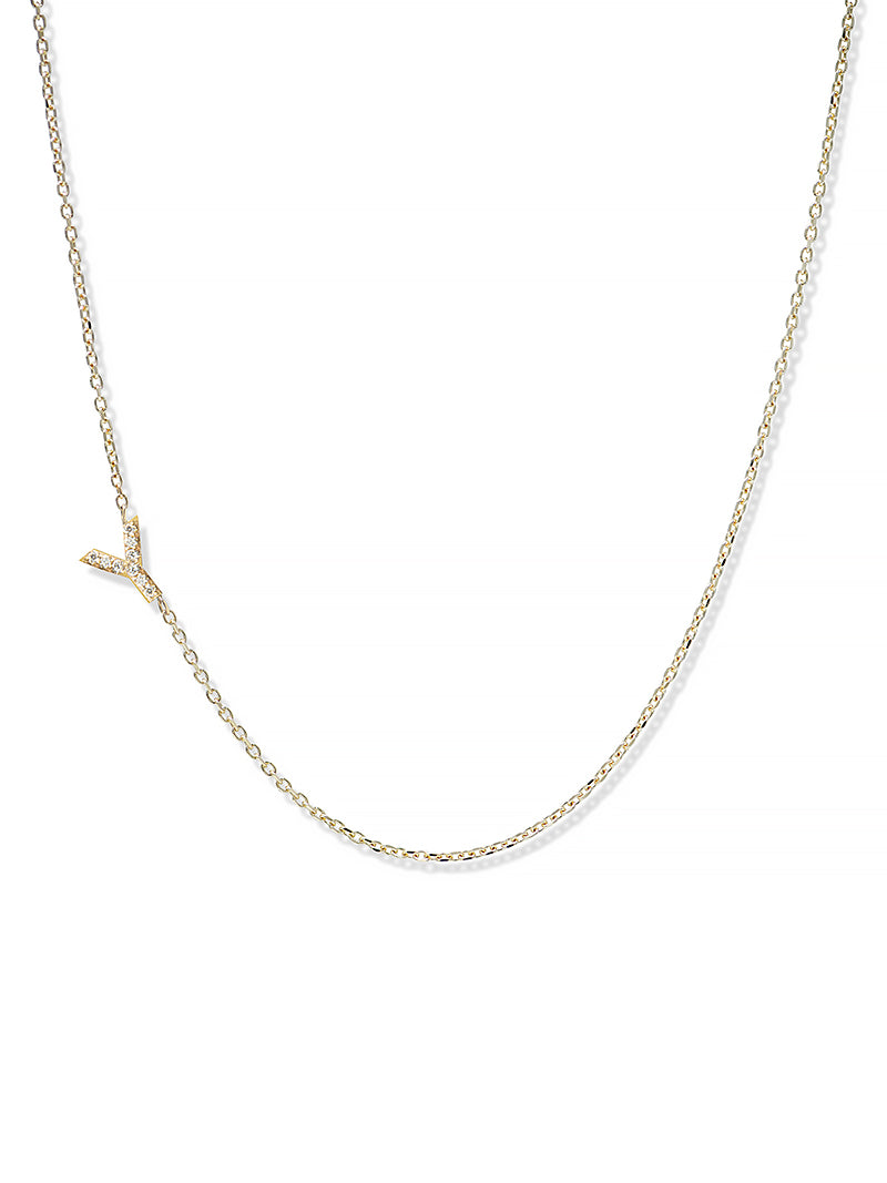 Collier Love Letter Personalisable de A à Z en Pavé