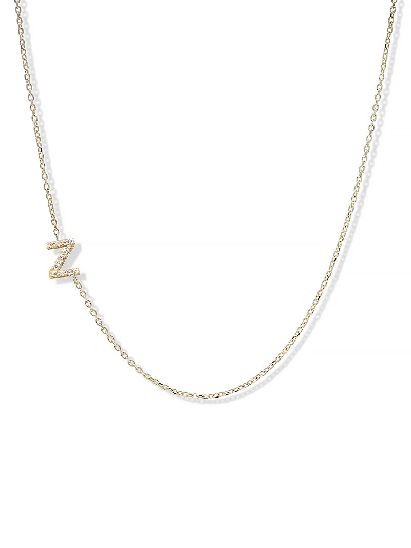 Collier Love Letter Personalisable de A à Z en Pavé