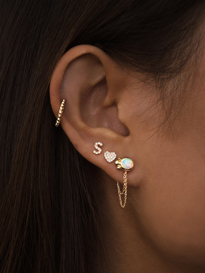 Best Sellers - Love Letter Pavé Initial Stud