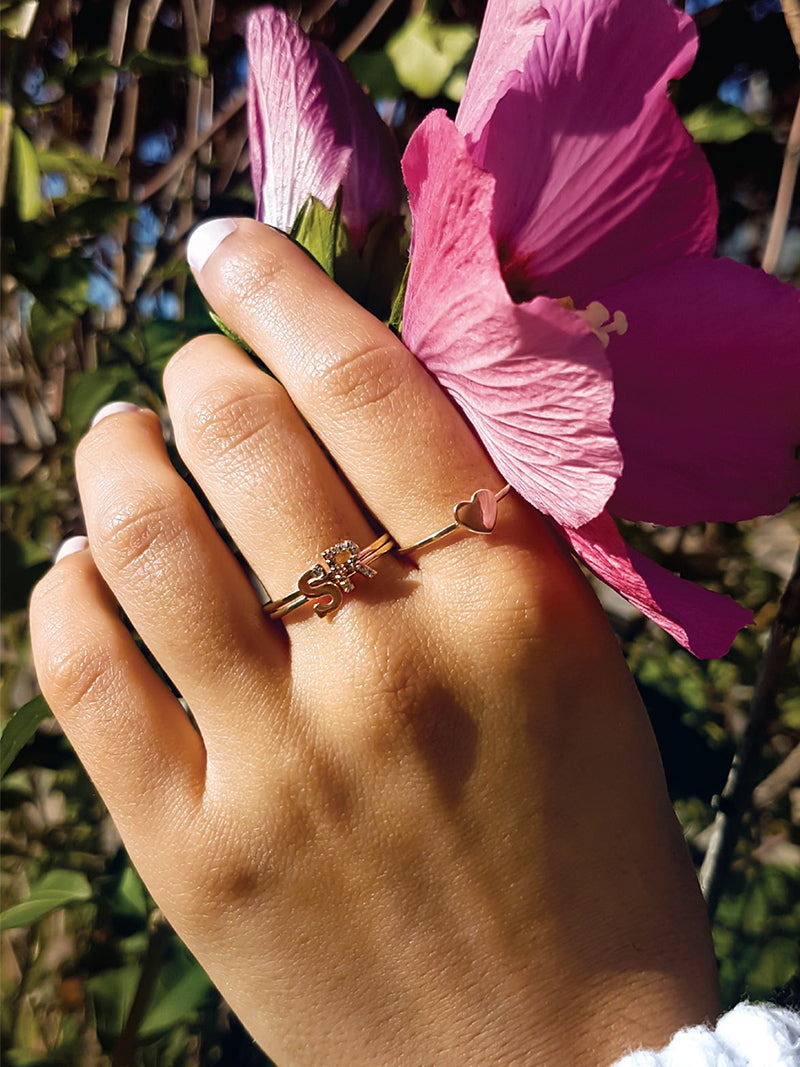 Love Letter Single Diamond Ring A to Z