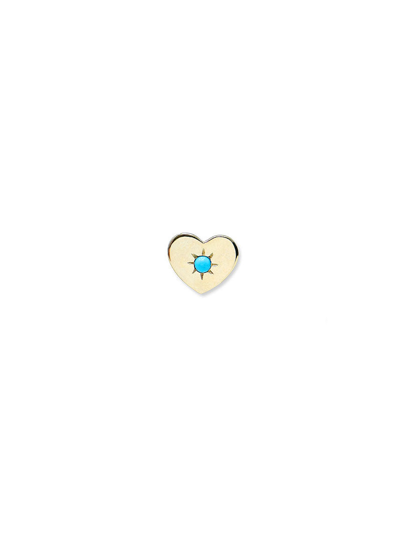 Clous d’Oreilles Cœur Turquoise Love Letter