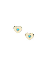 Clous d’Oreilles Cœur Turquoise Love Letter