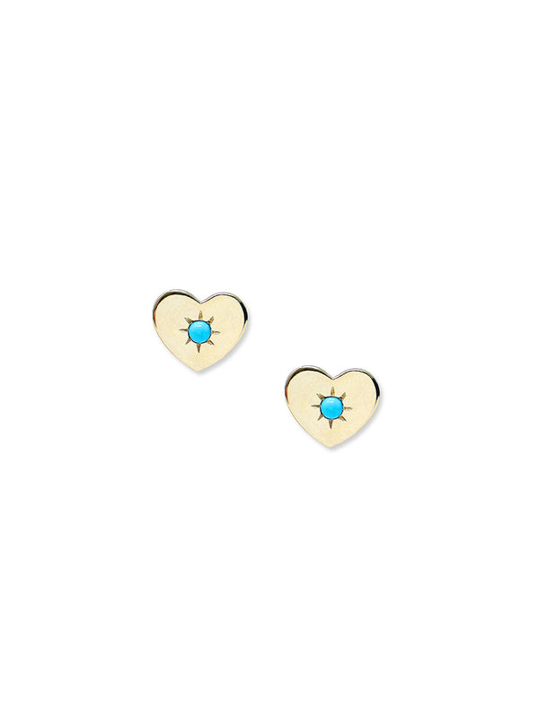 Love Letter Turquoise Heart Stud
