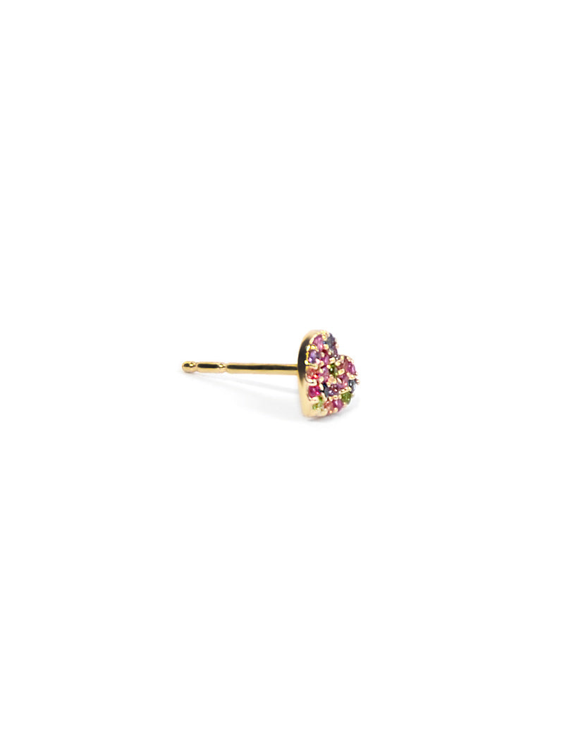 Love Letters Pavé Single Heart Stud